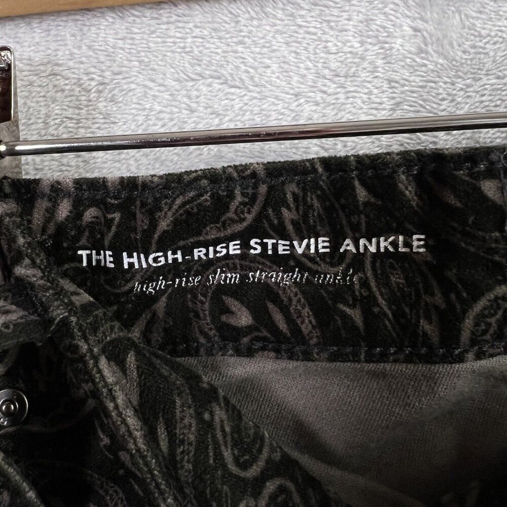 Anthropologie AG The High Rise‎ Stevie Ankle Pants 32R Paisley Print Velvet - Picture 6 of 15